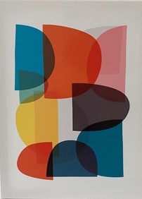 Modern Abstract Geometric Print on Canvas Art