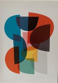 Modern Abstract Geometric Print on Canvas Art