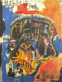 Jean-Michel Basquiat Artist Oil Painting Canvas Signed Stamped Handmade Vintage