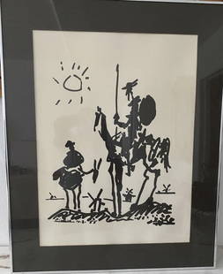 Vintage Picasso Lithograph: Vintage Picasso Lithograph numbered Metal silver frame Matted Ready to hang. approx Painting size:23 1/2 x 17 1/2. approx Frame size: 24 x 24 x 3.Estate Sale Private NY Collector.Good condition see ph