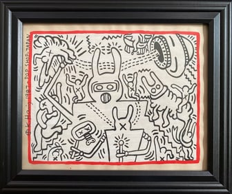 Keith Haring 1987 - Pop Shop-Japan-Painting on paper