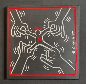 Keith Haring 1987 - Pop Shop-Painting on Canvas