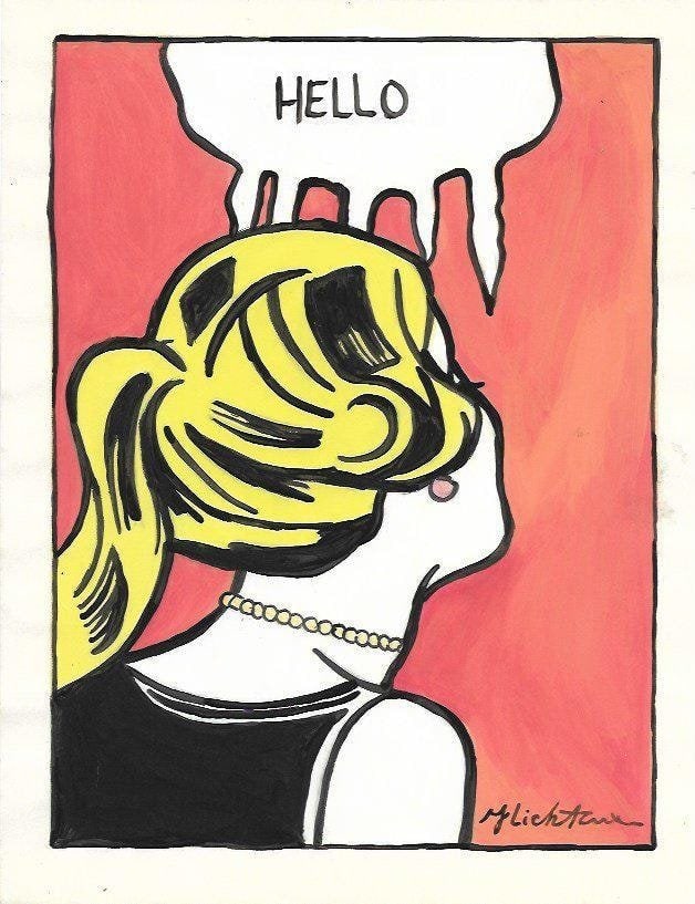 Roy Lichtenstein drawing on Paper After (artist): Roy Lichtenstein drawing on Paper After (artist) .Size 11 1/2 x 8. Unframed. Provenance: Private Collector, NY. No Coa. Roy Fox Lichtenstein (October 27, 1923 - September 29, 1997) was an American pop