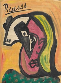 Mixed Media Pablo Picasso Drawing on Paper