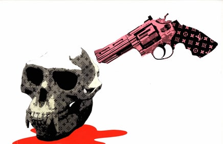 LARGE Signed Graffiti Pop Art Print Death NYC