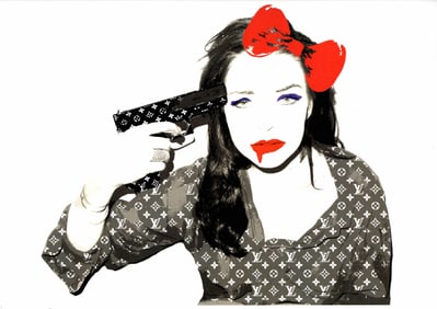 LARGE Signed Graffiti Pop Art Print Death NYC