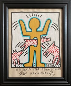 Keith Haring 1988 Pop Shop-Japan-Nakamuka Painting on Paper