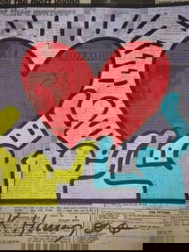 Keith Haring Newspaper - Untitled,1983 Keith Haring Newspaper Marker Art
