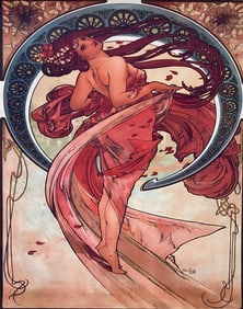 Alphonse Mucha Art Nouveau Greek Goddess Print on Canvas