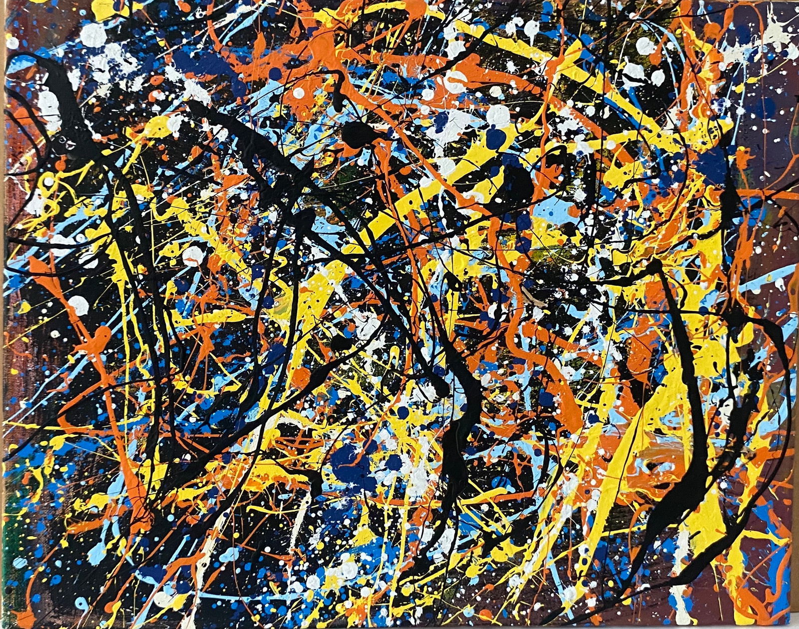 Jackson Pollock Abstract Painting on Canvas: Jackson Pollock Abstract Painting on Canvas. Approx Painting Size: 20 x 16 Inches.No Frame . it is being sold in the manner of the artist.good condition. see photos. New York Collector.Jackson Pollock