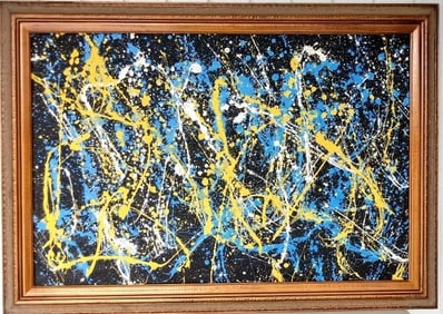 XL Jackson Pollock Abstract Painting on Canvas