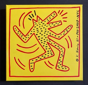 Keith Haring 1987 - Pop Shop-Painting on Canvas