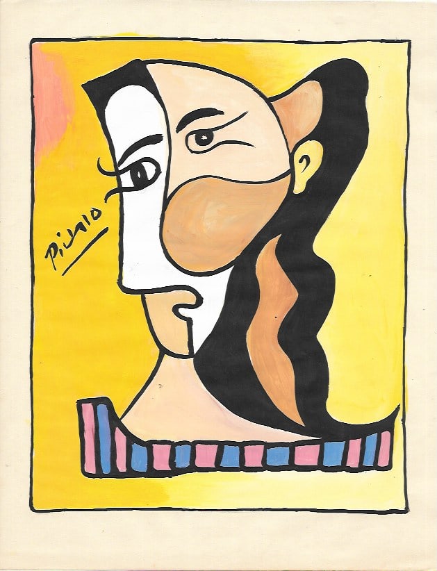 Pablo Picasso Mixed Media on Paper (after artist): Pablo Picasso Mixed Media on Paper. Approx Size: 11 3/4 x 8 1/2 inches. NY Collector. No Coa or Documents .(after artist), Good Condition, See photos. The word â€œafter” is used for a wor