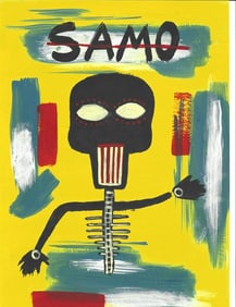 Jean Michel Basquiat Painting on Cardboard "Samo" After (artist)