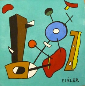 Vintage Abstract Canvas Fernand Leger, Modern Art 20th Century (After)