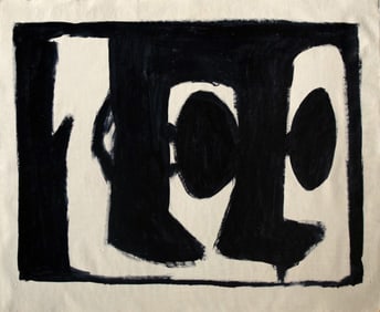 Vintage Abstract Canvas Motherwell , Modern Art 20th Century