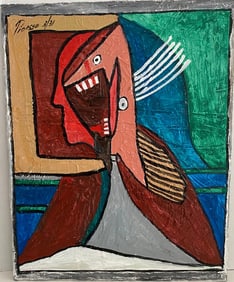 Pablo Picasso Signed Painting on Canvas -