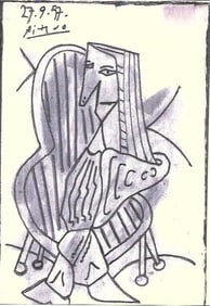 Picasso Drawing on Paper