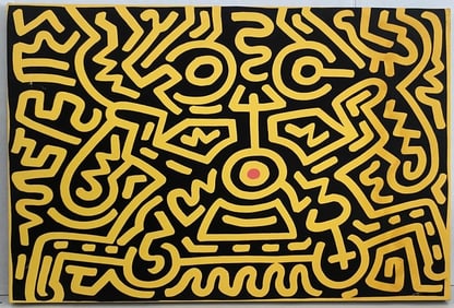 Keith Haring Print on Canvas