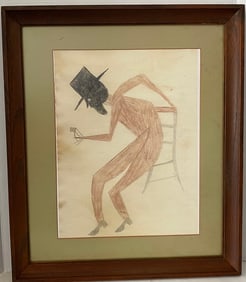 Bill Traylor Folk Art Drawing on Paper