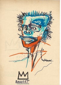 Jean Basquiat Mixed Media on Paper