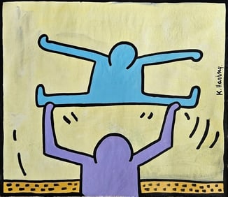 Keith Haring , Modern Art 20th Century Painting On Canvas