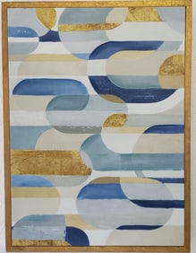 Geometric Abstract Textured Art Print On Canvas