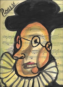 Mixed Media Pablo Picasso Drawing on Paper (After Artist)