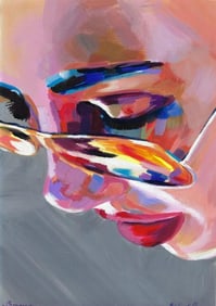 Original painting Art modern Acrylic female portrait