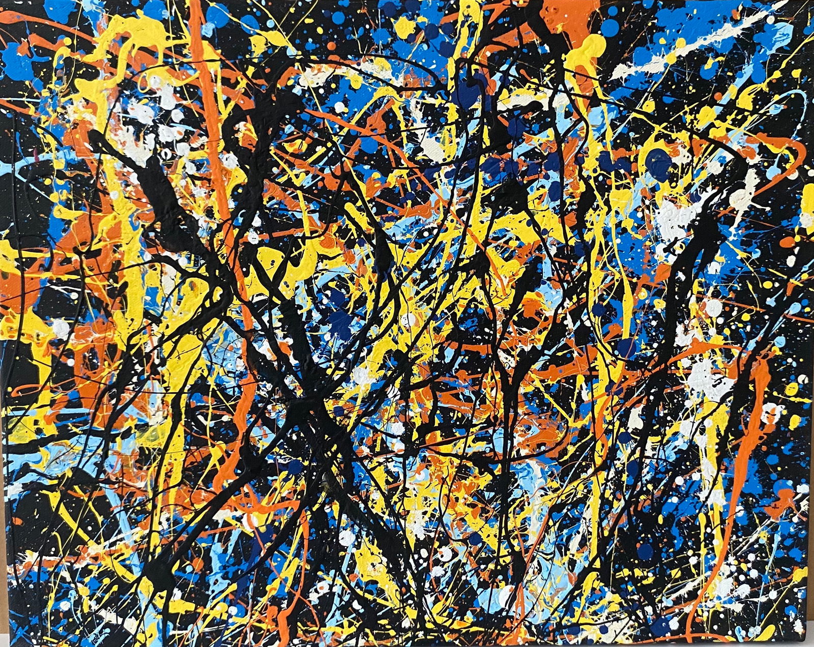 Jackson Pollock Abstract Painting on Canvas: Jackson Pollock Abstract Painting on Canvas. Approx Painting Size: 20 x 16 Inches.No Frame . it is being sold in the manner of the artist.good condition. see photos. New York Collector.Jackson Pollock