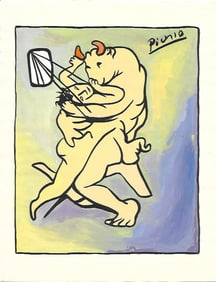 Pablo Picasso Mixed Media on Paper, Stamp on Verso