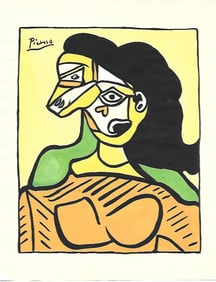 Pablo Picasso Mixed Media on Paper, Stamp on Verso