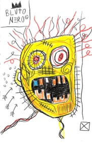 Jean Basquiat Expressionism Print on Thick Paper.