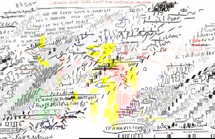 Jean Basquiat Expressionism Print on Thick Paper.