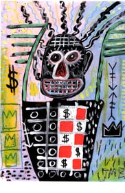Jean Basquiat Expressionism Print on Thick Paper.