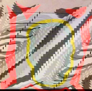 Vintage Abstract Painting  Man Ray: Vintage Abstract Painting - Man Ray, Modern Art, Painted on canvas.Approx Canvas Measurements: 21 x 16 inches.SEE PHOTOS as part of the description. Good condition.It is being sold in the manner or st