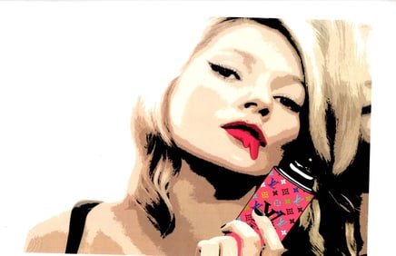 LARGE Signed Graffiti Pop Art Print Death NYC