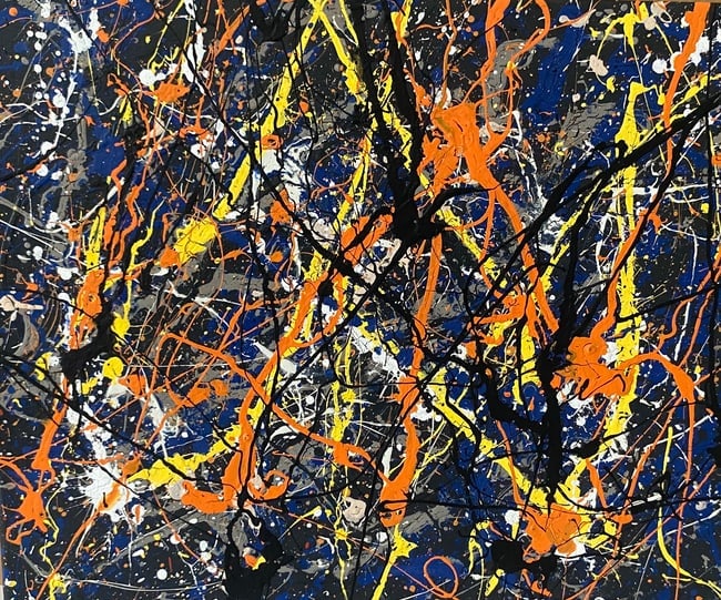 Jackson Pollock Abstract Painting on Canvas: Jackson Pollock Abstract Painting on Canvas. Approx Painting Size: 20 x 16 Inches.No Frame . it is being sold in the manner of the artist.good condition. see photos. New York Collector.Jackson Pollock