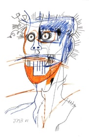 Jean Basquiat Expressionism Print on Thick Paper.