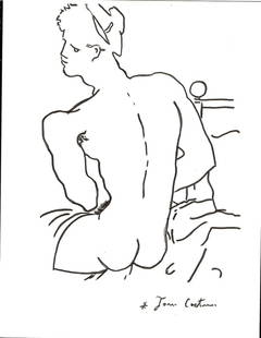 Jean Cocteau Fine Art drawing/print Ink on Paper: Jean Cocteau Fine Art drawing/print Ink on Paper. NY Private COLLECTION STAMP on verso.Paper Size: 11 3/4 x 8 1/4 Inches. Good Condition. We pack & Ship for you. We take care of the shipping services