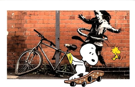 LARGE Signed Graffiti Pop Art Print Death NYC