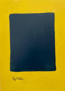 Abstract Painting on Paper: Abstract Painting on Paper, Modern Art 20th Century. Painting Size:15 x 11 inches.Style of Rothko . See photos as part of the description . Sold as is. PROVENANCE: NEW YORK Private collection. See ver