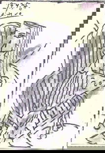 Picasso Drawing on Paper: Picasso Drawing on Paper.size: 6 x 8.SEE PHOTOS .Pablo Ruiz Picasso was a Spanish artist who co-founded Cubism and is considered one of the 20th century's most influential artists. His work, which inc