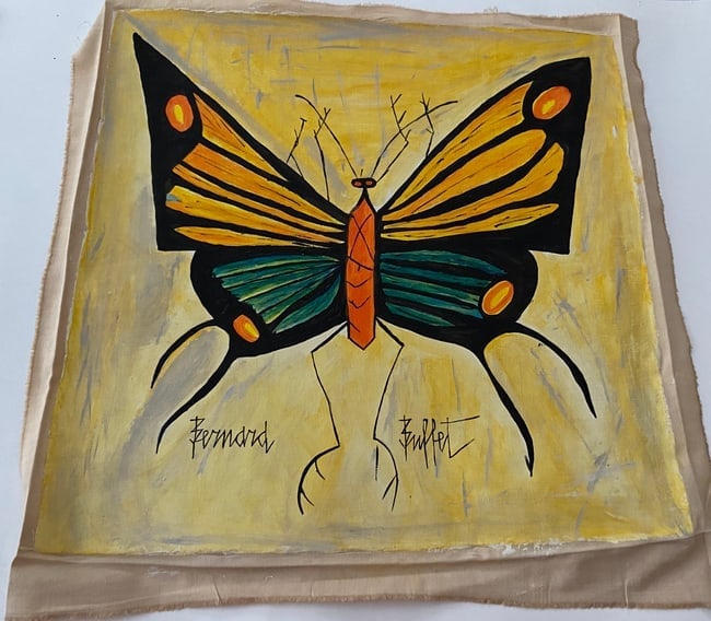 Bernard Buffet, Modern Art 20th Century Painting On Canvas: Bernard Buffet, Modern Art 20th Century Painting On Canvas. attribute sold as matter and style of artist. Approx Painting: 18 x 18 inches.SEE PHOTOS as part of the description. Good condition . NOTE: