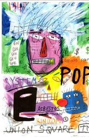 Jean Basquiat Expressionism Print on Thick Paper.