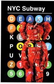 LARGE Signed Graffiti Pop Art Print Death NYC