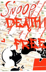 LARGE Signed Graffiti Pop Art Print Death NYC