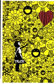 LARGE Signed Graffiti Pop Art Print Death NYC