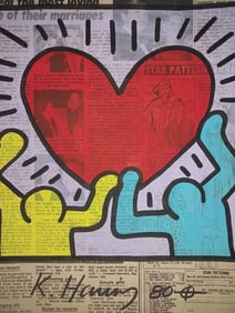 Keith Haring Newspaper - Untitled,1983 Keith Haring Newspaper Marker Art