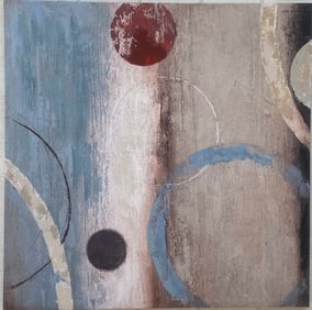 Geometric mix media Print Painting on Canvas. Ready to Hang